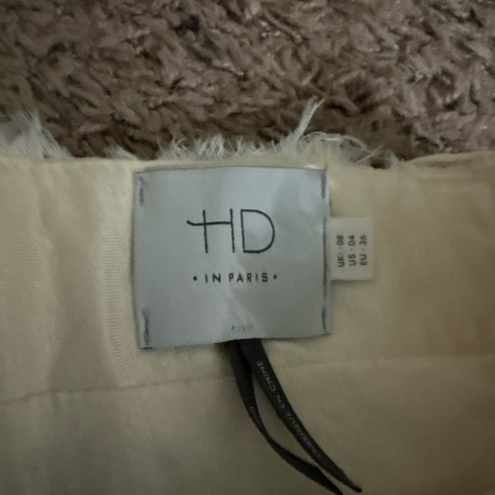 Anthropologie HD in Paris Petaluma rosette cream A-Line Skirt - Picture 3 of 5